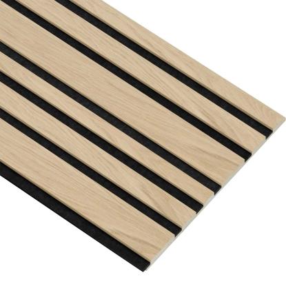I-Wood Medio+ Mixed akustikpanel, hvid olieret, sort filt og lys kerne, egefiner, 16 x 300 mm