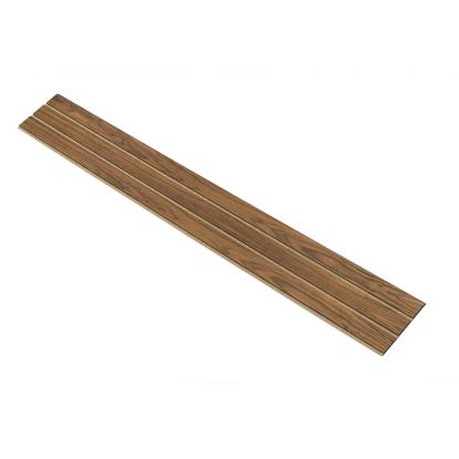 I-Wood Medio+ 3-lamel akustikpanel, klar olieret, brun filt og sort kerne, valnøddefiner, 17 x 300 mm