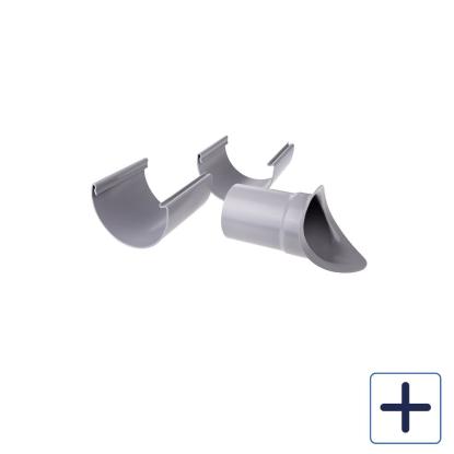 Plastmo justerbart tudstykke, PVC, grå