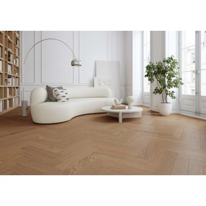 Moland Super Eg Herringbone Design Brisbane Natural Oak plankegulv, venstre stav, matlak