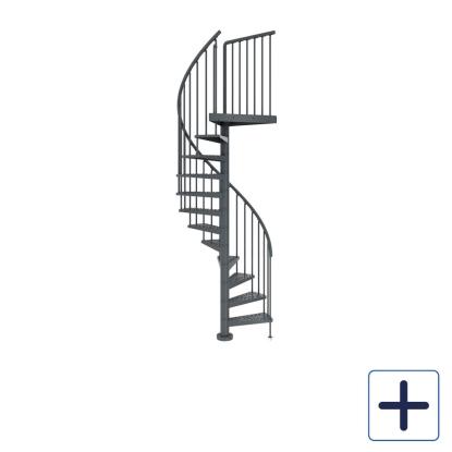 DOLLE Toronto spindeltrappe med repos, Ø125 cm, antracit