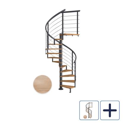 DOLLE Montreal DESIGN spindeltrappe, Ø140 cm, antracit/egetræsfiner