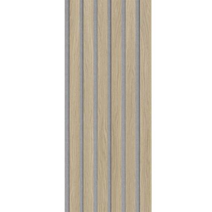 I-Wood Basic Original akustikpanel, ubehandlet natur, grå filt og lys kerne, egefiner, 16 x 300 mm 