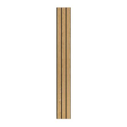 I-Wood Medio+ 3-lamel akustikpanel, klar olieret, sort filt og sort kerne, egefiner, 17 x 300 mm