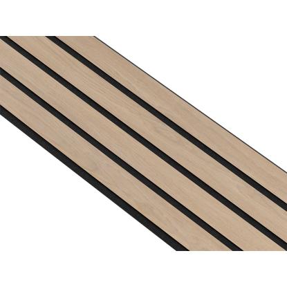 I-Wood Basic 4-lamel akustikpanel, ubehandlet natur, sort filt og sort kerne, egefiner, 17 x 300 mm 