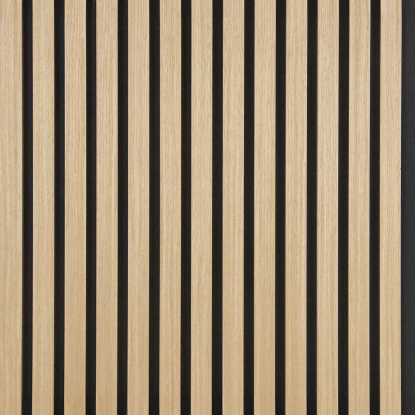Fibrotech Quanti akustikpanel, 520 x 2440 mm, Light Oak med sort polyester