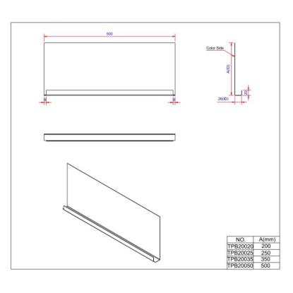 Sternplade, sort - 500 x 500 x 26 mm
