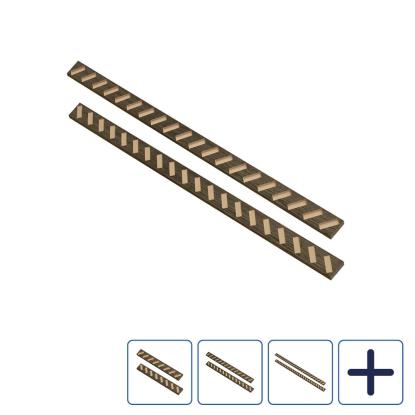 I-Wood top- & bundprofil til skråtstillet DivideWall rumdeler, sort olieret, MDF med egefinér