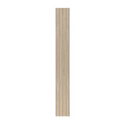 I-Wood Basic 4-lamel akustikpanel, hvid olieret, grå filt og sort kerne, egefiner, 17 x 300 mm 