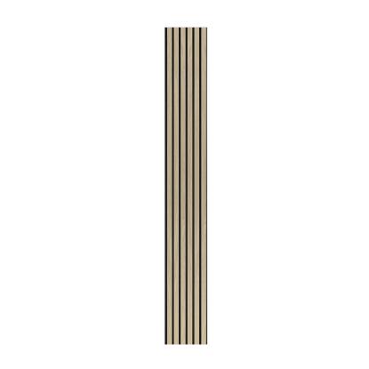 I-Wood Basic Original akustikpanel, ubehandlet natur, sort filt og sort kerne, egefiner, 17 x 300 mm 