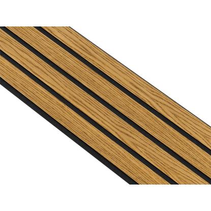 I-Wood Medio+ 4-lamel akustikpanel, brun olieret, sort filt og sort kerne, egefiner, 17 x 300 mm