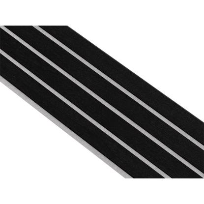 I-Wood Basic 4-lamel akustikpanel, sortmalet, grå filt og sort kerne, egefiner, 17 x 300 mm 