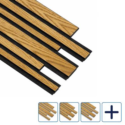 I-Wood Pro+ I-Lock Mixed akustikpanel, brun olieret, sort kerne, egefiner, 17 x 300 x 2400 mm