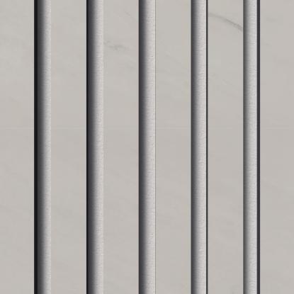 FOG & VENØ Laminate akustikpanel, marble white, sort MDF, hvid filt, 600 x 2400 x 20 mm