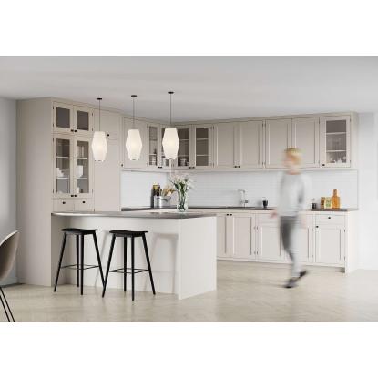 Fibo Kitchen Board vægplade med 30 x 5 cm fliselook, 10 x 600 x 580 mm, denver white high gloss - 2 stk.