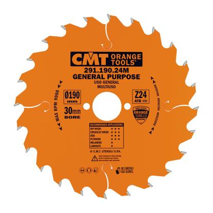 CMT rundsavsklingesæt til træ, Z24-40-40 W, Ø190 x 2,6 x 30 mm