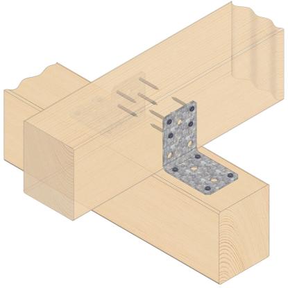 SIMA vinkelbeslag V1, pregalvaniseret, 89 x 89 x 2,5 x 65 mm