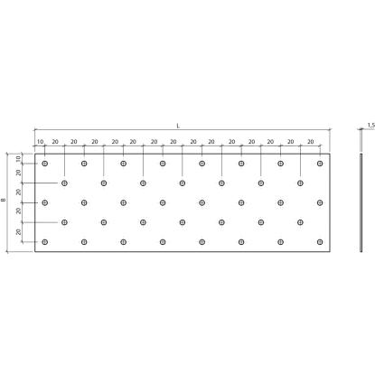 SIMA normplade 1,5 mm, rustfri A2 - 80 x 200 x 1,5 mm