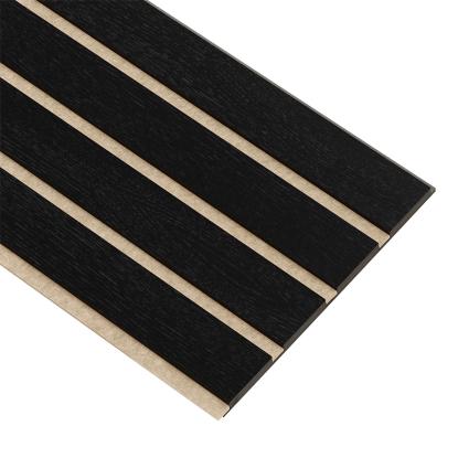 I-Wood Basic 4-lamel akustikpanel, sortmalet, beige filt og sort kerne, egefiner, 17 x 300 mm 
