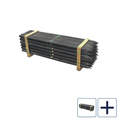 NSH pæl, sort grundmalet, Ø7 cm  - 1 stk.