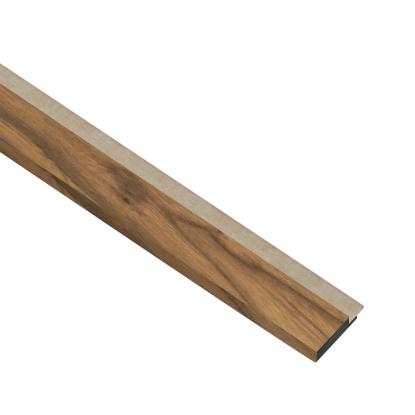 I-Wood afslutningsliste til akustikpanel, klar olieret, beige filt og sort kerne, valnøddefiner, 17 x 42 mm