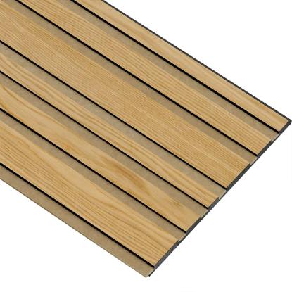 I-Wood Medio+ Mixed akustikpanel, klar olieret, brun filt og sort kerne, egefiner, 17 x 300 mm