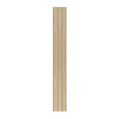 I-Wood Medio+ 3-lamel akustikpanel, hvid olieret, brun filt og sort kerne, egefiner, 17 x 300 mm