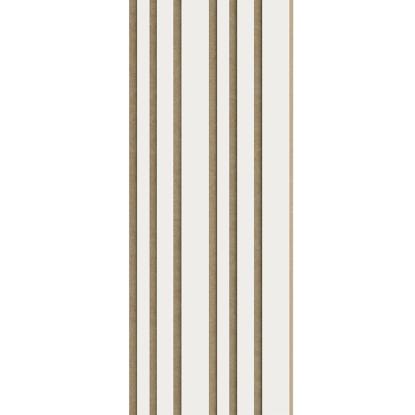 I-Wood Medio+ Mixed akustikpanel, hvidmalet, brun filt og lys kerne, folie, 16 x 300 mm