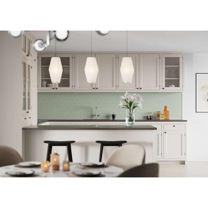 Fibo Kitchen Board vægplade med hexagon fliselook, 10 x 600 x 580 mm, olivegreen - 2 stk.