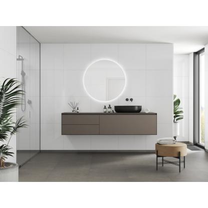 Fibo Colour vådrumspanel med 60 x 60 cm fliselook, 10 x 600 x 2400 mm, denver white high gloss