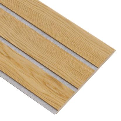 I-Wood Basic 3-lamel akustikpanel, klar olieret, grå filt og lys kerne, egefiner, 16 x 300 mm 