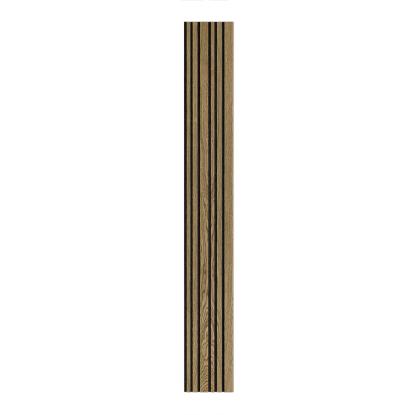 I-Wood Medio+ Mixed akustikpanel, mørkebrun olieret, sort filt og lys kerne, egefiner, 16 x 300 mm