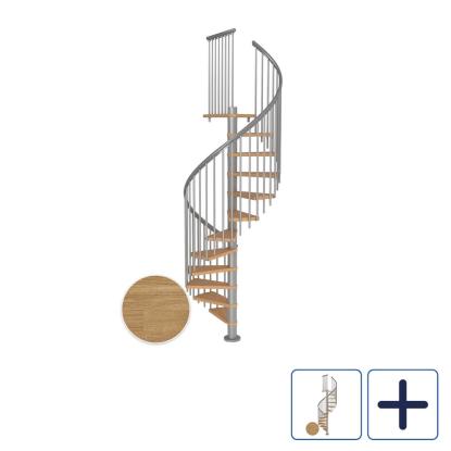 DOLLE Montreal CLASSIC 4 spindeltrappe, Ø120 cm, pearl grey/olieret eg