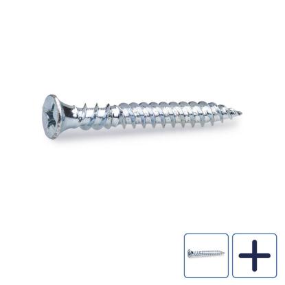FAST gipsskrue til hård gips, elforzinket, 3,8 mm - 250 stk.