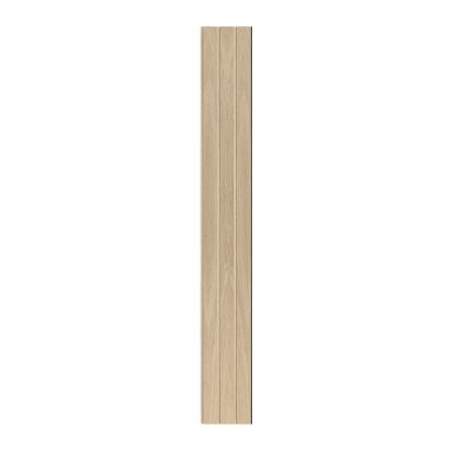 I-Wood Basic 3-lamel akustikpanel, hvid olieret, beige filt og sort kerne, egefiner, 17 x 300 mm 