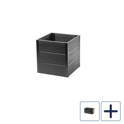 Wimex Livø Prime plantekasse med V-profil, komposit, mat sort,  46 x 46 cm