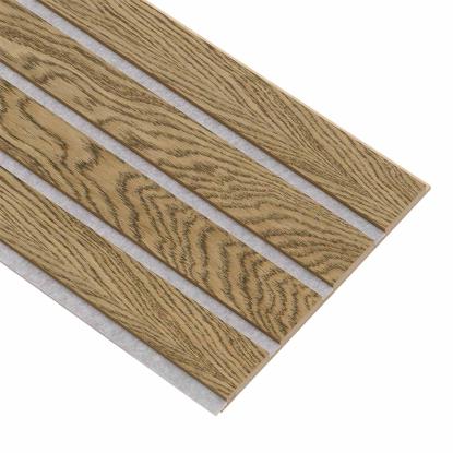 I-Wood Basic 4-lamel akustikpanel, mørkebrun olieret, grå filt og lys kerne, egefiner, 16 x 300 mm 