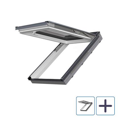 FAKRO GREENVIEW PPP-V MAX P50 ABMX tophængt ovenlysvindue med vippefunktion, hvid plast, 3-lags glas
