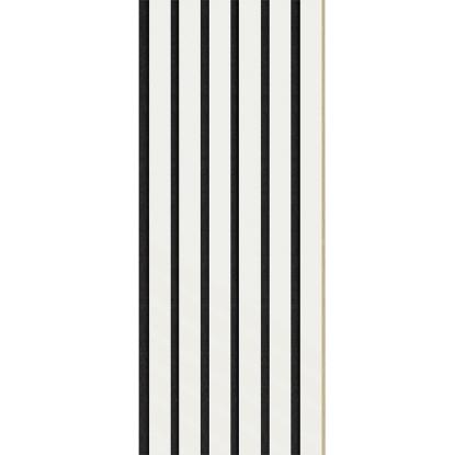 I-Wood Medio+ Original akustikpanel, hvidmalet, sort filt og lys kerne, folie, 16 x 300 mm