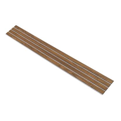 I-Wood Basic 4-lamel akustikpanel, klar olieret, grå filt og sort kerne, valnøddefiner, 17 x 300 mm 