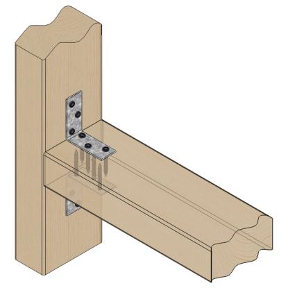 SIMA vinkelbeslag M4, rustfri A2 - 60 x 60 x 2,0 x 25 mm