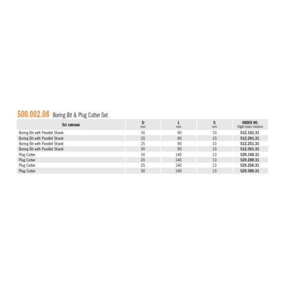 CMT prop-/kunstborsæt, WS, 16-30 mm - 8 dele