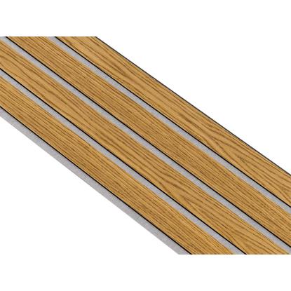 I-Wood Medio+ 4-lamel akustikpanel, brun olieret, grå filt og sort kerne, egefiner, 17 x 300 mm