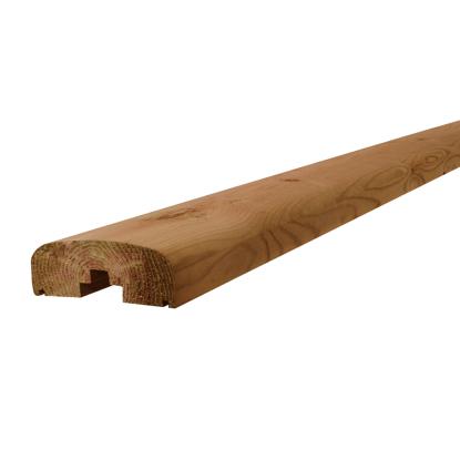 Frøslev FT systemhegn, profil 2557, rund topprofil, 50 x 125 x 3900 mm, brunimprægneret fyr