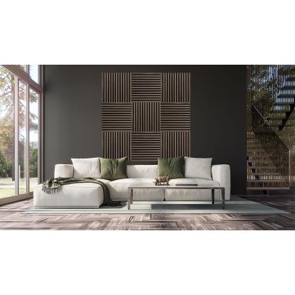 FibroTech Square akustikpanel, 520 x 520 mm, Walnut - 2 stk.