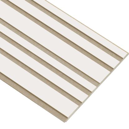 I-Wood Medio+ Mixed akustikpanel, hvidmalet, beige filt og lys kerne, folie, 16 x 300 mm