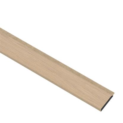 I-Wood afslutningsliste til 4-lamel akustikpanel, ubehandlet natur, beige filt og sort kerne, egefiner, 17 x 67 mm