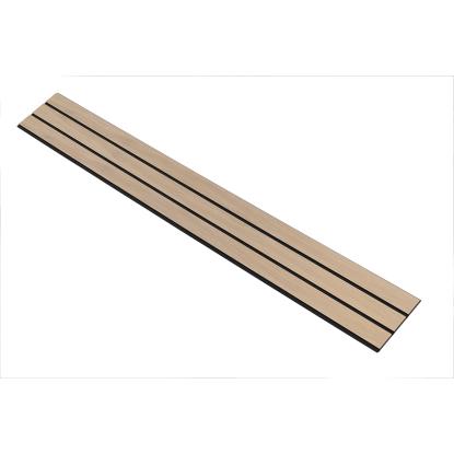 I-Wood Basic 3-lamel akustikpanel, ubehandlet natur, sort filt og sort kerne, egefiner, 17 x 300 mm 