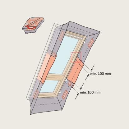VELUX BBX 1000 dampspærrekrave inkl. stålprofil, forlænger, WK34, 78-134 x 92 cm