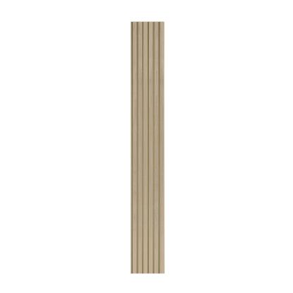 I-Wood Medio+ Original akustikpanel, hvid olieret, brun filt og lys kerne, egefiner, 16 x 300 mm